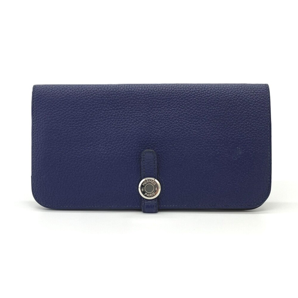 Hermes Dogon Long Purple Leather Wallet with D Stamp